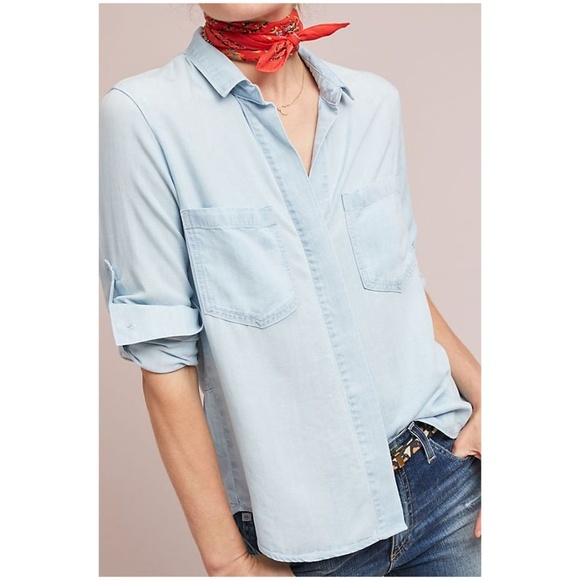 CLOTH & STONE Split-Back Chambray Buttondown [F2] - Picture 8 of 8